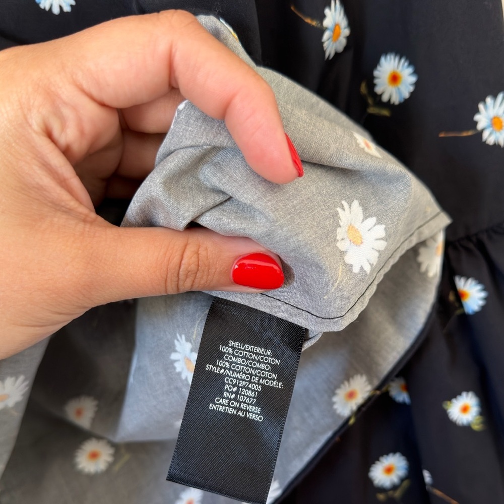 Alice + Olivia Black Floral Ruffle Blouse - 100% Cotton - Picture 5 of 5
